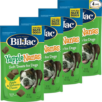 Bil-Jac Yapple-Nanas Soft Dog Treats | Apple & Banana Flavor | 4 oz (4-Pack)