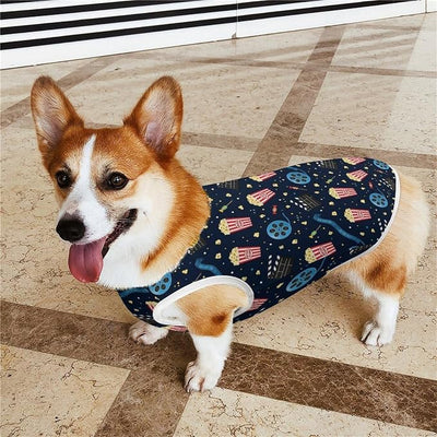 Outdoor Pet Vest for Dogs, Cinema Popcorn Movie Lightweight Breathable Sleeveless Shirt for Playing & Hiking, Small