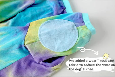 Tie Dye Dog Clothes - Breathable Cotton Dog Shirt Pajamas Blue Large