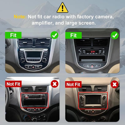 Linux Double Din Car Stereo for Hyundai Accent Verna Solaris 2010-2016 with 9 Inch Touchscreen Radio Built-in Wireless Carplay/Android Auto/Bluetooth/FM/AUX-in/Steering Wheel Controls/Backup Camera