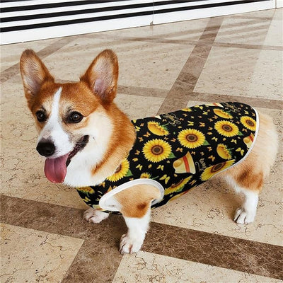 Pet Vest for Dogs, Soft Breathable Puppy Shirt Beautiful Butterfly Sunflower, Comfortable Daily Pet Wear Outdoor Activities, Small