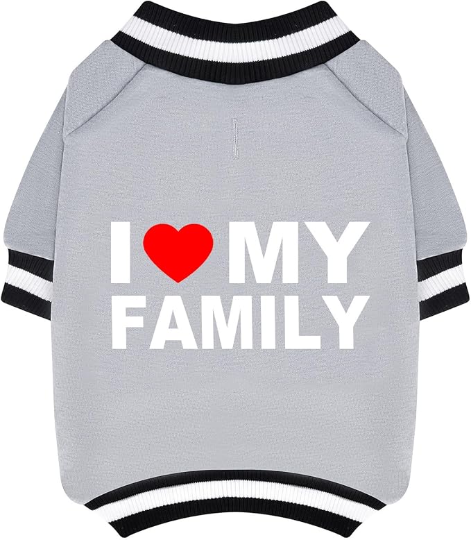 Cute Dog Sweater - Stretchy Dog Pullover Sweatshirt,Soft and Warm Winter Clothes for Boy & Girl Dogs,Suitable for Puppies & Adult Dogs (Light Grey (Family), Large)