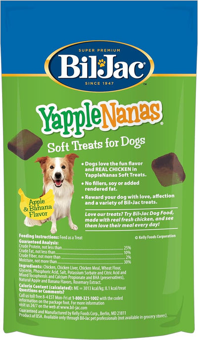 Bil-Jac Yapple-Nanas Soft Dog Treats | Apple & Banana Flavor | 4 oz