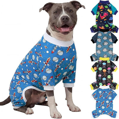 XPUDAC Dog Pajamas Clothes for Small Dogs Boy, Doggie Pjs Puppy Onesies Outfits Pet Clothes Christmas Pajamas, 4 Styles (Universe, XXXX-Large)