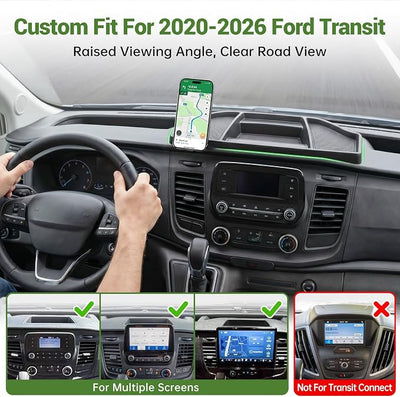 Magnetic Phone Mount Holder for 2020-2026 Ford Transit 150 250 350 Magnet Dash Cell Phone Cradles Adjustable Phone Stand Accessories for 2020+ Transit 150-350(Not for Transit Connect)