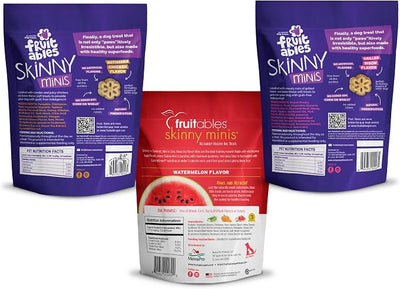 Fruitables Skinny Minis Dog Treats Grilled Bison, Watermelon, Rotisserie Chicken - Variety 3 Pack 5 oz