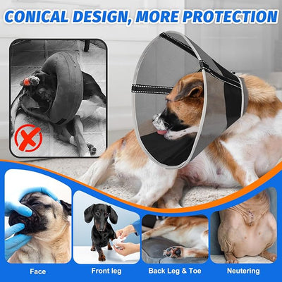 Breathable Mesh Dog Cone Collar for Surgery, Soft Elizabethan Recovery Alternative to Stop Licking,Pet Neck Collar for Large Medium Small Breeds, S