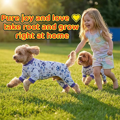 Dog Pajamas & Onesie for Small Medium Dogs, Ultra-Premium Pjs M | Vet-Approved Hypoallergenic Polyester, Lightweight, Breathable & Won't Overheat, Gentler on Skin, Size M (Pet: 6-9lbs)