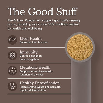 Fera Pets Cat & Dog Liver Supplement Powder with Milk Thistle - 60 Scoops