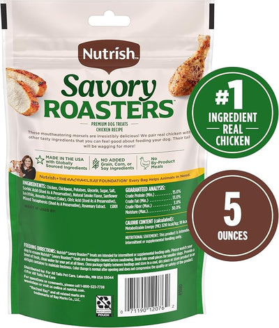 Nutrish Savory Roasters Chicken Recipe Premium Dog Treats, 5 oz. Pouch, Pack of 5 (Rachael Ray)
