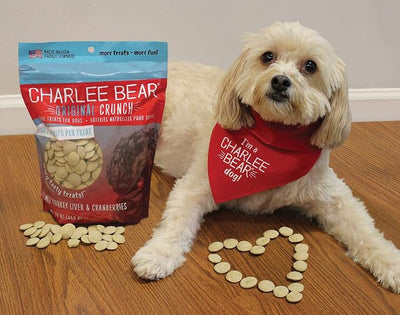 Charlee Bear Original Crunch Dog Treats,Turkey Liver and Cranberries Resealable Bag,Low Calorie Training Treats for Dogs,Limited Ingredient,Healthy,Crunchy Dog Snacks,Made in USA,16 Ounce (Pack of 2)