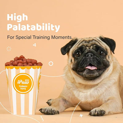 iPaw 2 Saver Combo Turkey Tots Dog Treats for Puppy Training, SQF Certified Human Grade Dog Treat, Hypoallergenic, Easy to Digest (Turkey Tots), 2 Packs
