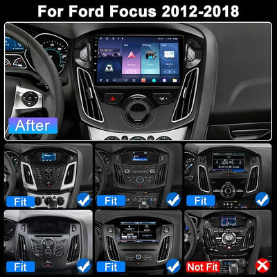 8Core 4G+64G Car Radio Stereo for Ford Focus 2012-2018: Upgrade Android 15 9.7" Touch Screen Replacement Wireless CarPlay Android Auto, BT, WiFi 6, GPS, AM, FM, RDS, EQ, SWC, 1080P Backup Camera