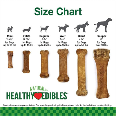 Nylabone Healthy Edibles Natural Dog Chews Long Lasting Roast Beef & Chicken Flavor Treats for Dogs, Small/Regular (24 Count)