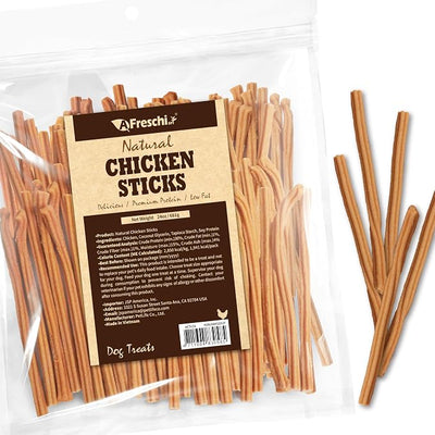 Afreschi Chicken Dog Treats, All Natural, Healthy & Easily Digestible, Grain-Free Puppy Chews, Low-Fat, Human Grade Training & Rewards Dog Snacks, Chicken Sticks, 24 oz Pack