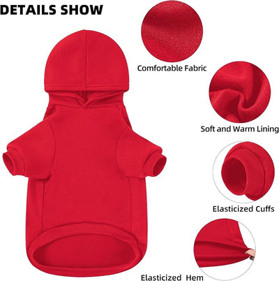 Dog Sweater Dog Hoodie Cold Weather Coat Hooded Sweatshirt for Puppies,Cats, Small Medium Large Dogs (Red(I Love My Dad), Small)