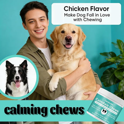 Chews, Calming Chews for Dogs, Soothe Your Pet's Emotions, Reduce Stress and Anxiety for Puppies Small All Dogs, 60 Count (2pc)