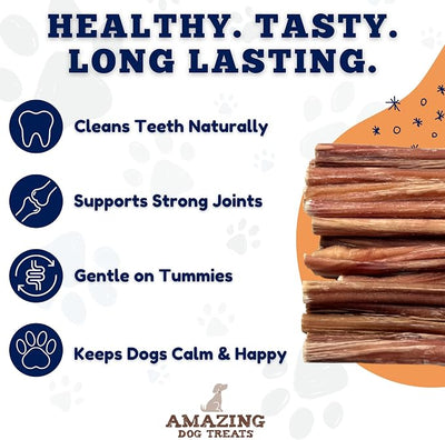 Amazing Dog Treats - Bully Sticks for Small Dogs (3-4 Inch - 16 oz)- Premium Thin Steer Bully Sticks for Dogs - Best Bully Stick Dog Chews - Bully Bones for Puppies and Small Breeds