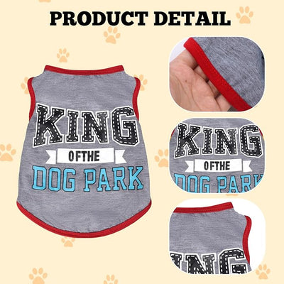 hoyuwak 4 Pieces Pet Shirts Funny Dog Printed Clothes Cool Breathable Puppy Sleeveless Vests Dog Outfit for Summer