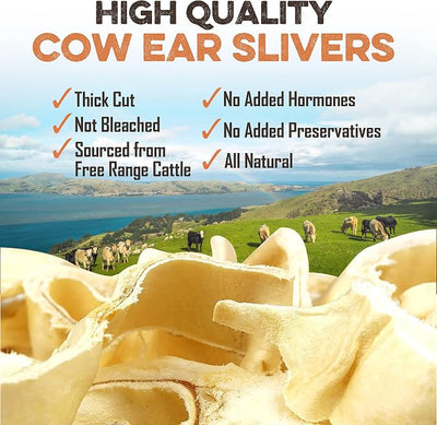 BRUTUS & BARNABY Cow Ears for Dogs – Thick Cut, Grass-Fed Angus Beef, All-Natural No-Rawhide Dog Treat Alternative