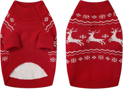 Christmas Dog Sweaters for Small Medium Large Dogs Classic Turtleneck Holiday Xmas Pet Clothes Cozy Stretchy Sweater for Chihuahua, Bulldog, Dachshund, Pug Large