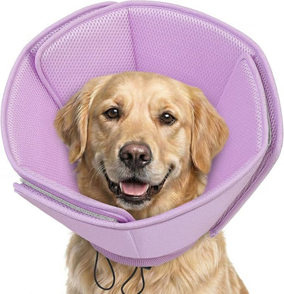 AOFITEE Soft Dog Cone Collar Anti-Licking, Dog Cone Alternative After Surgery, Elizabethan Cones for Large Dogs Post-Surgery, Neuter Recovery Pet Dogs E-Collar(Purple,X-Large)