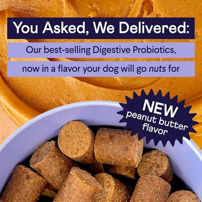 Finn Digestive Probiotics for Dogs | Pumpkin & Prebiotics | Peanut Butter | 6 Live Probiotic Strains, 3 Billion CFU | NASC Certified | Vet Recommended | Supports Regularity & Immune Health