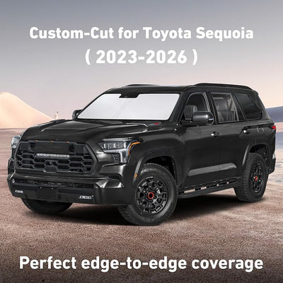 EcoNour Windshield Sunshade Compatible for Toyota Sequoia 2023-2024 2025 2026, Sun Visor for Front Windshield & Window Sun Shade Cover, UV Heat Blocker & Protector, Car Accessories