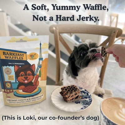 Barkfast Waffles Soft Lamb Dog Treats, 8 oz, Natural, Allergy Friendly | Only 4 Ingredients, No Chicken, Made in USA, Senior Dogs