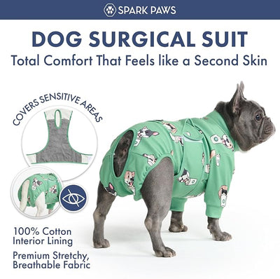 Spark Paws Dog Surgery Recovery Suit – Dog Recovery Suit After Surgery, Anti-Lick Dog Onesie, Abdominal Wound Protector, Soft Cone Alternative for Spay Neuter Male Female Pet Recovery - Pup Cup - 5XL