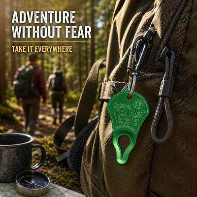 The Original Tick Key - Tick Detaching Device - Portable, Safe and Highly Effective Tick Detaching Tool (Green)