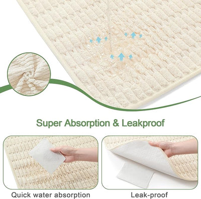 Washable Pee Pads for Dogs, 2 Pack Reusable Puppy Pads Dog Pads, Non-Slip Dog Pee Pads, Leakproof Pet Pee Pads Wee Wee Pads for Dogs. (Cream White, 36"x40"(Pack of 2))