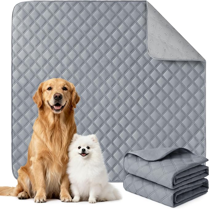 Eterish Reusable Washable Pee Pads for Dogs Extra Large 72'' x 72'' 1 Pack, Absorbent Pet Puppy Dog Training Pads Non-Slip, Waterproof Whelping Potty Pads for Dogs Leak-Proof
