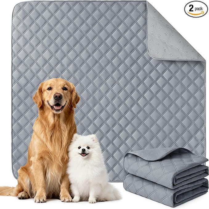 Eterish Reusable Washable Pee Pads for Dogs Large/Extra Large 36'' x 41'' 2 Pack, Absorbent Pet Puppy Dog Training Pads Non-Slip, Waterproof Whelping Potty Pads for Dogs Leak-Proof