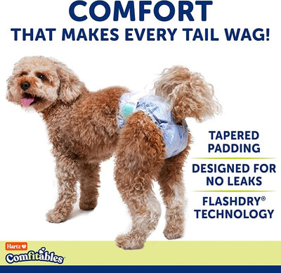 Hartz Disposable Dog Diapers, Size M 32 count, Comfortable & Secure Fit, Easy to Put On