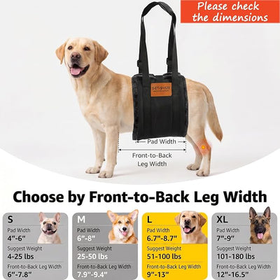 Dog Sling for Large Dogs Hind Leg Support, Magic Tape Dog Lift Harness, Soft Dog Support Harness for Back Legs, Hip Support Harness to Help Senior, Injured, Disabled and After ACL Surgery