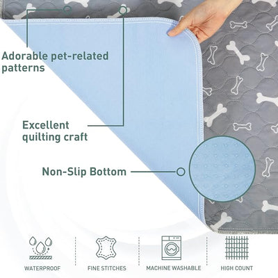 Eterish Reusable Washable Pee Pads for Dogs Extra Large 48'' x 60'' 2 Pack, Absorbent Pet Puppy Dog Training Pads Non-Slip, Waterproof Whelping Potty Pads for Dogs Leak-Proof