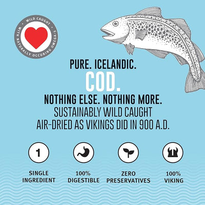Icelandic+ Plus Cod Skin 5" Short Hand Wrapped Dog Chew Stick, 3-Pack, 2.0-oz Bag