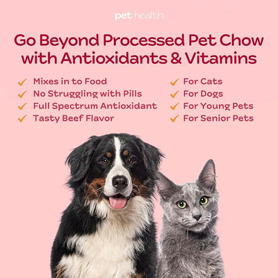 Pet Health OPC Formula with Glucosamine for Dogs & Cats, Beef Flavor – Joint Support, Healthy Circulation, Antioxidant Protection, Supports Cardiovascular & Visual Health (90 Servings)