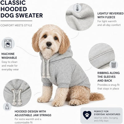 Pet Life ® Premium Ultra-Soft Year-Round Machine Washable American Classic Breathable Cotton Hooded Dog Sweater Pet Hoodie