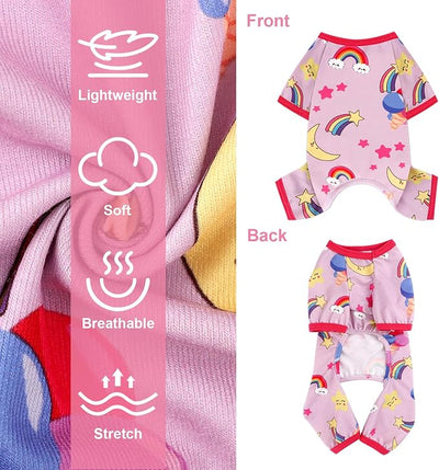 Dog Pajamas Pjs Soft Stretchy Dog Clothes for Small Dogs Girl Boy Medium Size Dogs Spring Summer Puppy Clothes Doggie Onesies Cat Pet Jammies Outfit