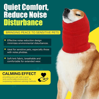Dog Calming Hoodie Quiet Head Cover Sleeves Double Layer Thickened Dog Ear Muffs Noise Protection,Dog Hematoma Ear Wrap, Dog Headband for Anxiety Relief for Bath, Thunderstorms