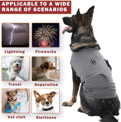 Meifsou Dog Anxiety Vest, Skin-Friendly Thunder Jacket for Dogs, Dog Calming Shirt for Thunder, Fireworks, Vet Visits and Separation - Keep Pet Calm Without Medicine & Training, Anti Anxiety for Dogs