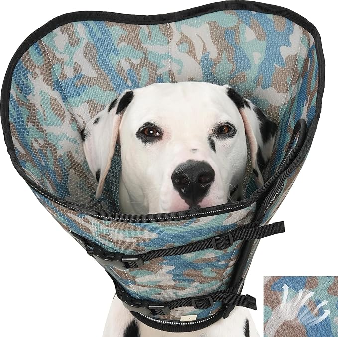 Avont 2026 Upgraded Dog Recovery Collar, Breathable Mesh Elizabethan Collar – Soft Dog Cone Alternative After Surgery to Stop Licking, Foldable/Adjustable/Secure-Fit for Medium Large Dogs, Camo (XL