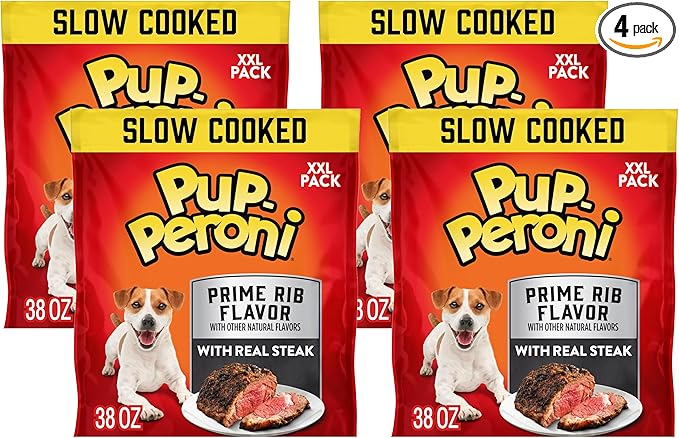 Pup-Peroni Prime Rib Flavor Dog Treats, 38 Oz. Bag (Pack of 4)