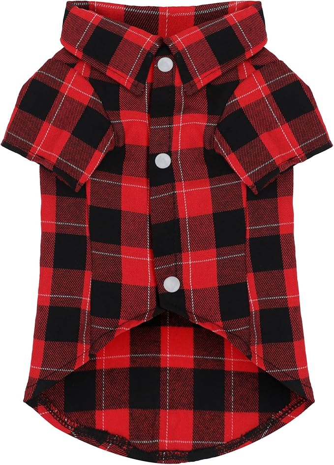 Paiaite Plaid Dog Shirt: Pure Cotton Classic Checkered Style Clothes – Comfortable, Breathable & Elegant! Perfect for Large, Medium, Small Breeds – Everyday Wear & Photoshoots, Red 3XL