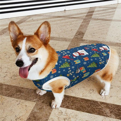 Fitted Pet Vest for Dogs, Puppy Sleeveless Shirt Christmas Tree Bird Snowman, Breathable Daily & Outdoor Pet Wear, X-Large