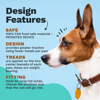 TAKTIKAL Dr. McHenry's Dog Toe Treads, Set of 24, Adhesive, Cleaning Brush, Increased Traction, Mobility Support, Medium Kit- Weight: 16-40 lbs. Net Weight 1.6 oz.