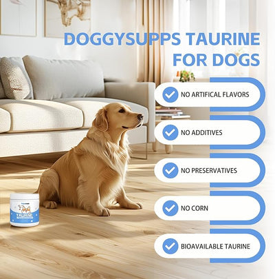 Doggy Supps Taurine - Taurine Supplement for Dogs - Immune Support, Boost Energy & Vitality, Skin & Coat Health for Heart, Vision & Daily Wellness - 200 Grams(1pc)