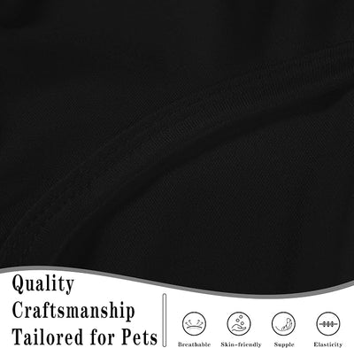 2 Pack Solid Color Dog Shirts - Lightweight, Quick Dry, Breathable Pet T-Shirts for Small to Large Dogs - Stretchy, Durable, Ideal for All Seasons and Holidays.Black White M